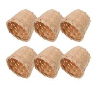 WEKAMOS 6Pcs Small Bamboo Woven Storage Baskets Set, Handcrafted Mini Decorative Baskets for Table Organization, Flower Holder and Sundries Container, Natural Material for Home and Garden