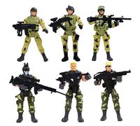 WEKAMOS 6pcs Special Forces Model for Plastic Army Figures Interactive Pretend Play for Boys and Educational Military Soldiers Party Favor