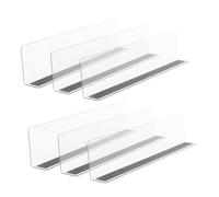 WEKAMOS 6pcs Transparent Shaped Supermarket Shelf Dividers with Magnetic Strips Stable Commodity Organizers for Grocery Shelves Smooth Non Scratch Storage Classification Panels Easy to