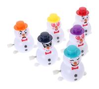 WEKAMOS 6pcs Wind-up Walking Snowman Plastic Christmas Clockwork Figures for Stocking Stuffers Winter Wonderland Party Favors Classroom Prizes