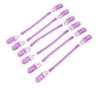 WEKAMOS 6pcs Windproof Hat Strap Clips with Neck Spring Chain, Anti-Lost Hat Retainer for Outdoor Cycling Hiking Running, Creative Candy-Colored Plastic Cap Keepers (Purple