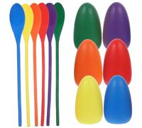 WEKAMOS 6pcs Wooden Egg Balance Race Game for Adults Lightweight Outdoor Sensory Training Fun Relay Spoon Challenge for Family Bonding and Motor Skills Development