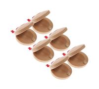 WEKAMOS 6pcs Wooden Finger Castanets Percussion Instruments Small Lightweight DIY Musical for Adults and Creative Rhythm Handheld Instruments