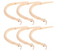 WEKAMOS 6pcs Wooden Wiggly Snake, Unfinished Flexible DIY Animal Models, Small Realistic Snake Playthings for Halloween and Educational Fun