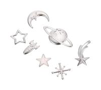 WEKAMOS 70pcs Cosmos Themed Alloy Charms Pendants for DIY Jewelry Making Moon Stars Epoxy Craft Accessories for Hairpins Headdress Bracelets