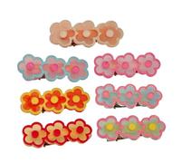 WEKAMOS 7pcs Flower Shaped Acrylic Hair Clips Metal Barrettes Sweet Floral Hairpin Accessories for Daily Party Use Women