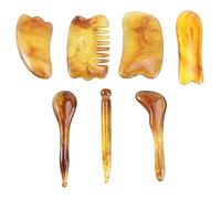 WEKAMOS 7pcs Gua Sha Scraper Massage Stick Scraping Board Plate for Face and Body Massage Tool for Cellulite Reduction