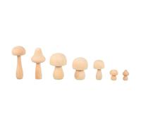 WEKAMOS 7pcs Unfinished Wood Mushrooms DIY Craft Ornaments for Educational Sorting Counting Game Small Handmade Natural Wood Adornments for Table Decoration