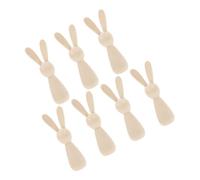 WEKAMOS 7pcs Unpainted Wooden Bunny Peg Dolls for DIY Painting and Coloring Small Animal Figurine Playset Sustainable Wood Rabbit Sculptures for Home Decor and Easter Party Crafting