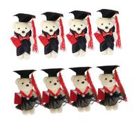 WEKAMOS 8pcs Adorable Mini Graduation Plush Bears for Bouquet Decor Cute Bear Dolls with Random for Graduation Celebrations and Party Favors