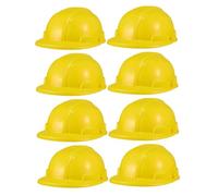 WEKAMOS 8Pcs Construction Hard Hats Set, Yellow Plastic Safety Helmets for Boys and, Role Play Builder Party Hats Accessories for Dress Up and Pretend Play