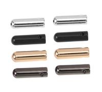 WEKAMOS 8pcs Metal Oval Alloy Drawstring End Caps for Cord DIY Garment Hardware Bell Connector Tips for Hoodies Sweatpants Bags Coats Smooth Finish in Black Silver Gunmetal Gold