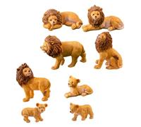 WEKAMOS 8pcs Mini Lion Decorations Resin Miniature Lion Figurines for Garden Ornaments for Micro Landscape and Animal Figurine Collection