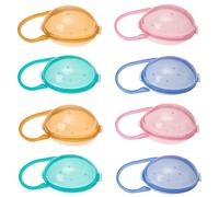 WEKAMOS 8pcs Plastic Pacifier Container with Handle Design, Easy to Clean Storage Box for Small Molar and Pacifier, Suitable for Use Around House and Can be Stored in Diaper Random Color