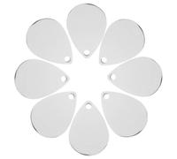 WEKAMOS 8pcs Stainless Steel Water Drop Engraving Blank Tags Metal Stamping Pendants for DIY Jewelry Crafting Dog Id Name Tags Making