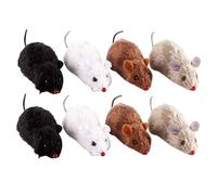 WEKAMOS 8pcs Wind-up Rat Toy for Cats Interactive Clockwork Mouse Plush Plastic No Battery Great for Cat Play and Focus Random Color