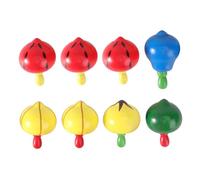 WEKAMOS 8pcs Wooden Spinning Tops Fruit Pattern Design for Children, Wear-resistant Creative Toy to Train Hand-eye Coordination, Suitable for Indoor and Outdoor Play Style