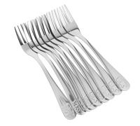 WEKAMOS 9pcs Stainless Steel Fruit Dessert Forks Metal Boy Girl Feeding Fork Tiny for Boys and Girls for Fruits Cakes and Snacks at Home Picnics