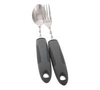 WEKAMOS Adaptive Bendable Utensils Set for Disabled Hands Stainless Steel Weighted Fork and Spoon with Tremor Design Enhanced Stability and Spill Resistant Feeding Tools for Elderly Users