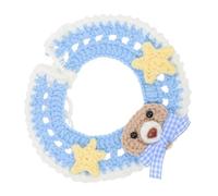WEKAMOS Adjustable Blue Woolen Cat Collar for Kittens and Small Pets, Breathable Polyester Material with Cartoon Style, Decorative Pet Costume Accessory for Everyday Use