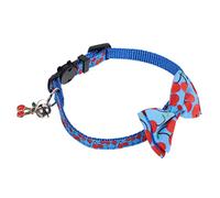 WEKAMOS Adjustable Cherry Bow Cat Collar with Bell Wear Resistant Outdoor Kitten Collar Lightweight Decorative Pet Accessory for Festival Parties and Daily Use