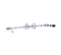 WEKAMOS Adjustable Dog Bowknot Collar for Cats and Kittens Decorative Wide Necktie Blue and White Floral Design for Daily Wear Parties Christmas Birthdays and Weddings