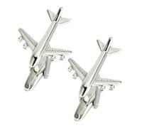 WEKAMOS Airplane Cufflinks Men’s Silver Pair Copper Suit Shirt Cuff Links Business Formal Accessories for Wedding Office Party