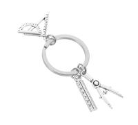 WEKAMOS Alloy Architecture Keychain Compact Mechanical Engineer Pendant with Compass and Ruler Design Lightweight Keyring for Students and Professionals