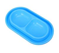 WEKAMOS Anti-ant Raised Cat Bowls Double Pet Feeding Station Small Blue Spill Proof Water and Food Bowls for Indoor Cats and Kittens