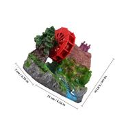 WEKAMOS Aquarium Ornament Resin Water Wheel Stone House Fish Tank Decoration with Stable Structure and Relaxing Rotating Design Hiding Place for Small Fish and Reptiles