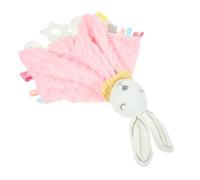 WEKAMOS Baby Soothing Blanket Stuffed Animal for Infants 0-1 Year, Rabbit Plush Security Comforter with Sensory Tag, Soft Infant Sleep Soother Toy for Nursery