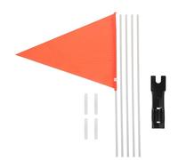 WEKAMOS Bike Tail Flagpole Set with Orange 21.5X28.5Cm Flag, White 0.6X38Cm 5-Section Pole, White Connectors and Black Metal Base - Wear-Resistant Safety Flag for Bicycle Accessory and