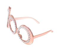 WEKAMOS Birthday Party Eyeglasses Rose Gold Creative Funny Photo Props Lightweight Comfortable for Anniversary Celebrations and Summer Gatherings