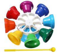 WEKAMOS Boys and Girls Eight Tone Toy Musical Bells Handbell Set, Metal 8pcs Lightweight Educational Music Hand Bell for Children, Kindergarten Learning and Play
