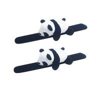 WEKAMOS Cartoon Panda Plush Doll Snap Bracelet 2Pcs Adorable Patting Hand Band Easy to Take Off Kids Party Favour Comfortable Slap Wristband