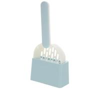 WEKAMOS Cat Litter Scoop 2pcs Set with Holder for Tofu Cat Litter Small and Large Scoops for Kitten Waste Cleanup White and Blue Pet Cleaning Kit