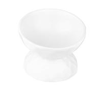 WEKAMOS Ceramic Elevated Pet Drinking Bowl with Neck Protection for Small Dogs and Cats Tilted Anti-spill High Base Feeder to Reduce Whisker Fatigue and Feeding Posture