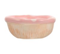 WEKAMOS Ceramic Pet Food Bowl for Hamsters Chinchillas Rabbits Durable Tip Small Animal Feeding Dish Cute Mushroom Design Pink Easy to Clean Household Pet Bowl