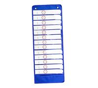 WEKAMOS Classroom Schedule Pocket Chart Transparent Pockets Sturdy Oxford Reusable Dry Erase Cards Includes Over Door Hooks for Easy Hanging for Daily Routines and Activities