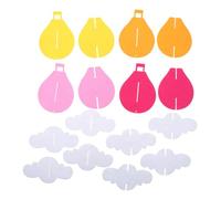 WEKAMOS Colored Hot Air Balloon and Cloud Pendant Set Kindergarten Classroom Hanging Decorations Bright Felt Craft with Festive Look for Childs Day and Party Atmosphere