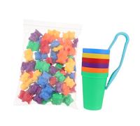 WEKAMOS Colorful Counting for Preschool Math Teaching Aid with Multi Color Bears Tweezers Early Educational for Interactive Learning and Intellectual Development