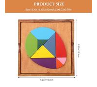 WEKAMOS Colorful Egg-shaped Wooden Tangram for Educational Brain Teaser Safe Smooth Surface Early Learning Game to Develop Cognitive Motor and Social Skills Through Play