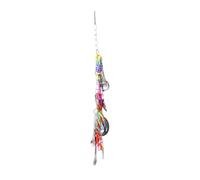 WEKAMOS Colorful Hanging Parrot Spoon with Stainless Steel Chain Bird Bites Chew Sound for Small to Medium Cockatiel Cage Accessory Multi Purpose Hanging Bird