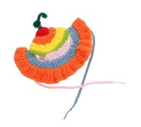 WEKAMOS Colorful Knitted Cat Beanie with Ear Holes Soft Cozy Crochet Hat for Vibrant Rainbow Cat Beret for Birthday Parties Halloween Costume Accessory Humorous Pet Headgear