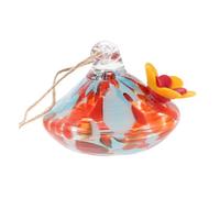WEKAMOS Colorful Teardrop Blown Glass Hummingbird Feeder for Outdoors Decorative Small Round Window Bird Water Feeder Easy to Clean Hanging Garden Ornament for Nature Interaction and Bird