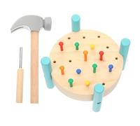 WEKAMOS Colorful Wooden Pounding Workbench Educational Hammering with Smooth Surface Hand-eye Coordination and Thinking Skills Development Fun Peg Game Safe Montessori Learning