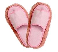 WEKAMOS Convenient Cartoon Mopping Slippers for Household Floor Cleaning Washable Soft Absorbent Mop Shoes with Open Toe Design for Kitchen Living Room Bedroom Bathroom Use