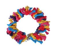 WEKAMOS Cotton Rope Hanging Bird with Bell for Parakeets Parrots Cockatiels Creative Swing Ring for Chewing and Playing Safe and Fun Playground Accessory for Small Birds Random Color