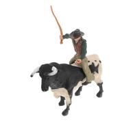 WEKAMOS Cowboy Bull Model for Boy Girl Realistic Bullfighting Model Simulation Bull Figurine Toy for Wild West Play Scenarios