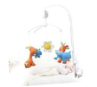 WEKAMOS Crib Bell Holder Arm Bracket with Wind Up Music Box White Abs Plastic Bed Mobile Holder Rotating Lullaby Music Box for Newborn Sleep Sturdy Attachment for Hanging Crib